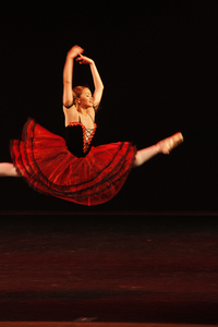 Ballerina Leap: A beautiful ballerina mid-leap