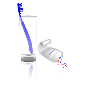 Toothbrush, toothpaste and gla: a vector illustration of dental care