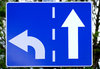 Directions arrows: Road sings with white arrows