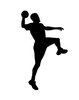 Silhouette of handball player : Shape of sportsman