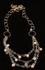 Necklace - oxidated silver 3: Necklace with crystal and pearls