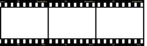 Negative film strip: Three frames of black&white negative film