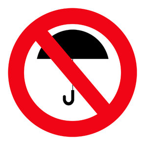 Sign of suppression  2: Umbrella prohibited sign