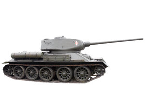 War machine: Soviet tank T 34 form II worl war times, with polish army sign