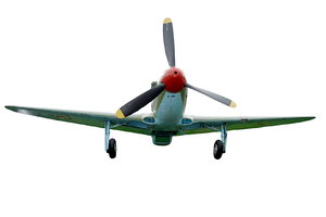 Soviet fighter Jak 3 from poli: Isolated plane from World War II times