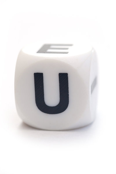 Character U on the dice: Letter on the cube