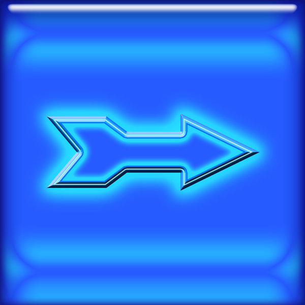 Web button - forward 1: Blue button with arrow