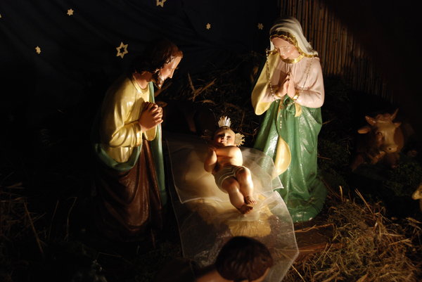 Nativity scene in polish churc: 