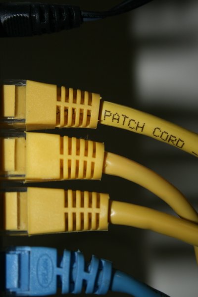 Networking: Network cables into router & switch
