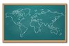 World map on a chalkboard: useful image to illustrate travel, global business, education, globalization, etc.