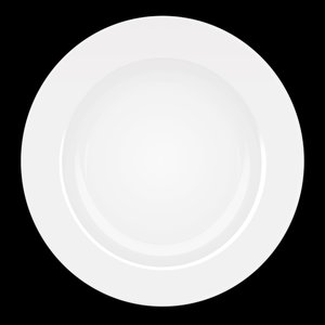 Ceramic Plate: 2d rendered image of ceramic plate isolated on black background