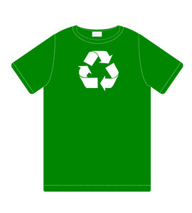 Recycling: recycle icon on tshirt print