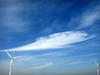 windmill: windmills and blue sky.Holland 'Oosterscheldedam'