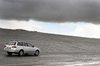 landscape: gray landscape with silver car