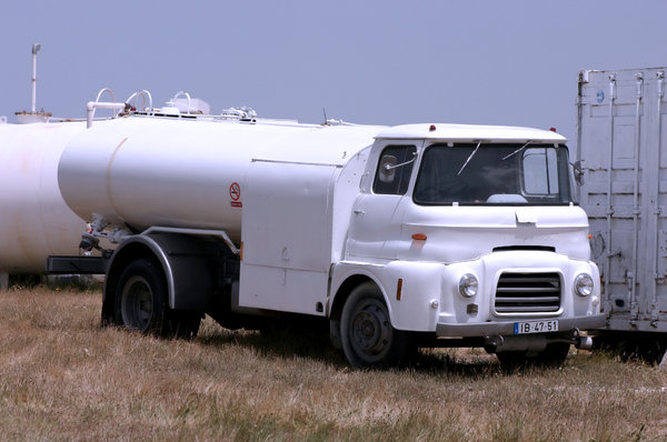 old petrol truck: old aircraft fuel truck