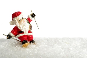 Święty Mikołaj na nartach: 