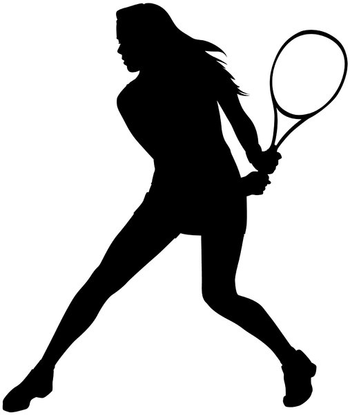silueta femenina de tenis: 
