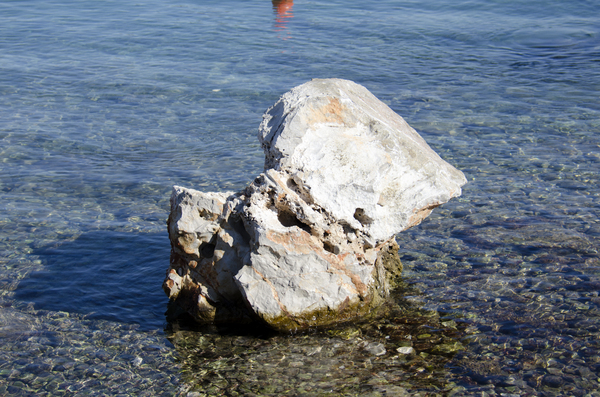 rock in sea: rock in sea-picture taken in Epidaurus,Greece