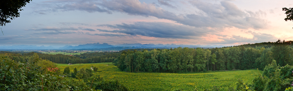 Foothills of the Alps: A Panorama of four shots - Bavaria, Germany