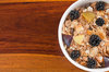 Breakfast cereal: Fruit muesli in a bowl.