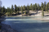 Blue River: A river in western Canada photographed in evening light.