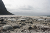 Desolate coastline: Austere coastline of the Lofoten Islands, Norway.