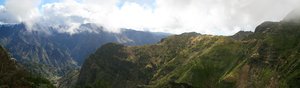 Madeira panorama: View from a high plateau among the mountains of Madeira. Seven-image photomerge.