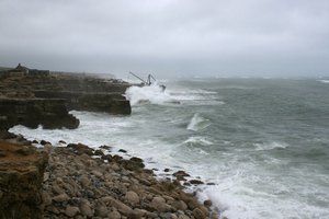 Stormy sea: A stormy sea off the south coast of England.