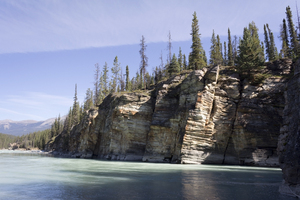 River cliffs: Riverside cliffs in the Rockies, Canada.