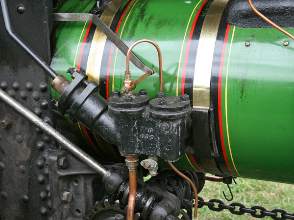 Machinery: Parts of an old steam engine at a display in West Sussex, England.