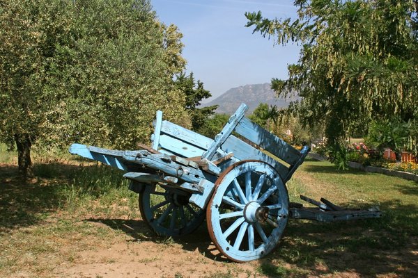 Old Wagon: An old wagon in an olive orchard in Sardinia.