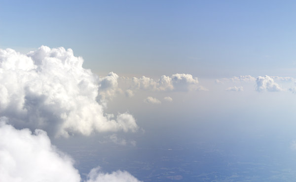 Ethereal clouds: Clouds as seen from an airliner.