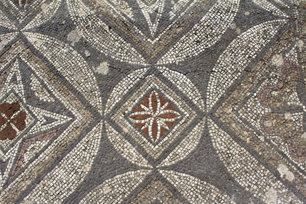 Ancient church mosaics 4: Mosaics in the ruins of the 6th century basilica at Aya Trias, Sipahi, northern Cyprus.