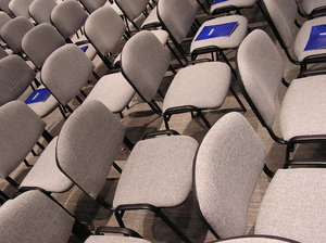 Chairs: Empty chairs at the conference.Please e-mail me where did you use my photos!I would be happy to receive the information about picture usage. I would be extremely happy to see the final work even if you think it is nothing special! For me it is!