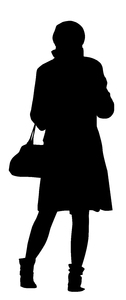 Girl with a bag: A girl with a bag silhouette.