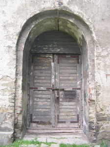 Old door: Wooden door. Sucha Beskidzka's castle area.