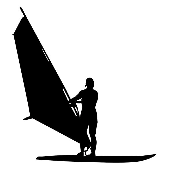 Windsurfer silhouette: A windsurfer on a duty. Please inform me if you use this!