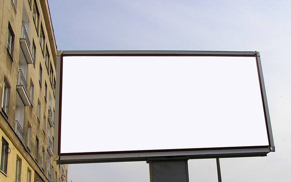 Billboard: A billboard. Empty.