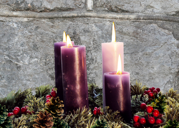 Advent Wreath: Traditional Advent Wreath, each candle representing the 4 weeks of  Advent.