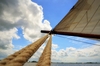 Sail: Large sail and sky.