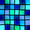 Aqua Tiles: Stained glass blue squares.