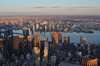 View from the Empire State: Evening light over the Manhattan skyline.