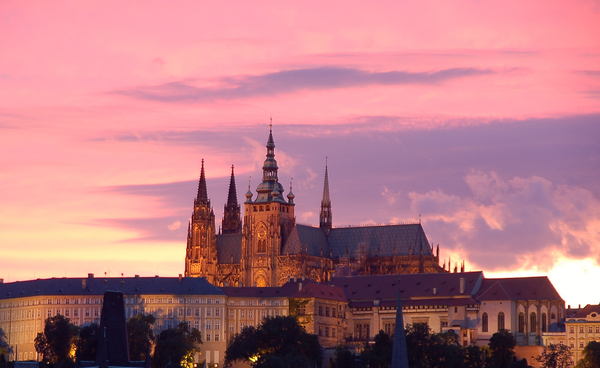 Sunset in Prague 2: The mighty castle in Prague durin g a long afternoon...
