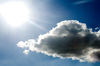 Clouds and Sun: Not a great idea taking a picture at the sun, my seeing eye dog is typing this.
