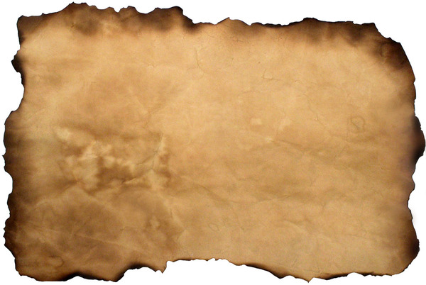 Ancient Parchment: Old Parchment placed on a white background for easy removal.