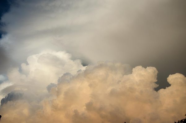 cumulus clouds at Key Largo: Clouds at the edge of a major storm, billowing due to strong thermal updraft. Shot at Key Largo, Florida, USA