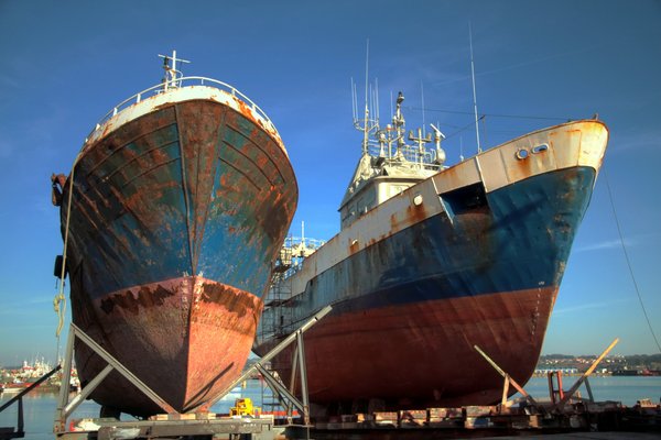 Old ships: Old ships in the port of Oza (Coruña, Galicia, Spain,EU)