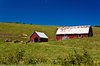 Red Green Blue: Barn and shed on hillside