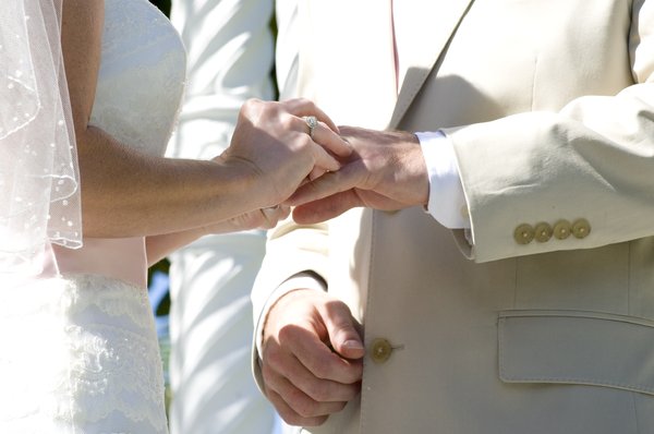 The vows: Pledging their lives to each other.