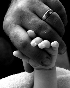 Two Hands 3: Father and new-born son's hands